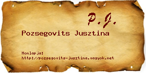 Pozsegovits Jusztina névjegykártya
